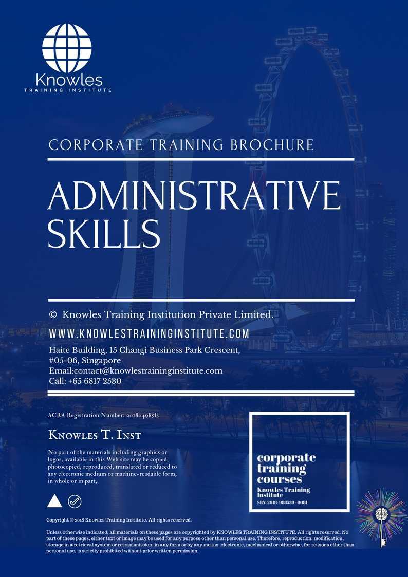 Administrative Skills Training Course in Taiwan Brochure