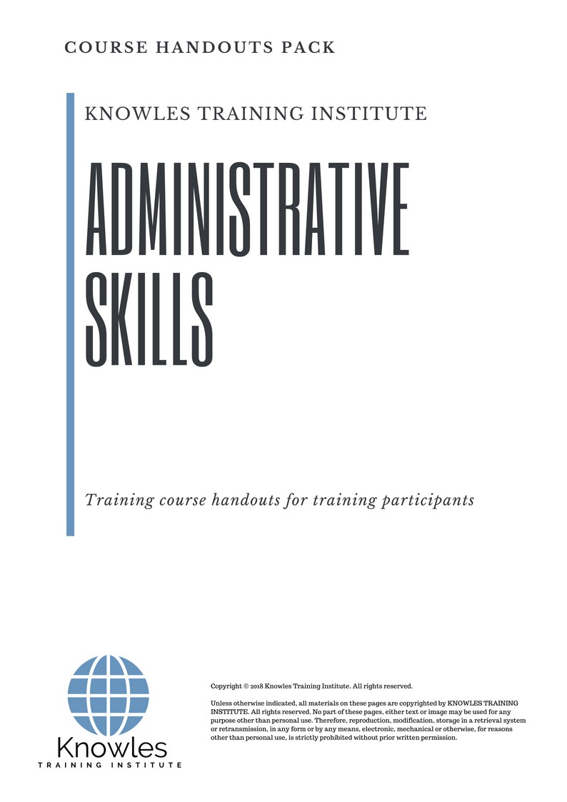 Administrative Skills Training Course in Taiwan Handouts