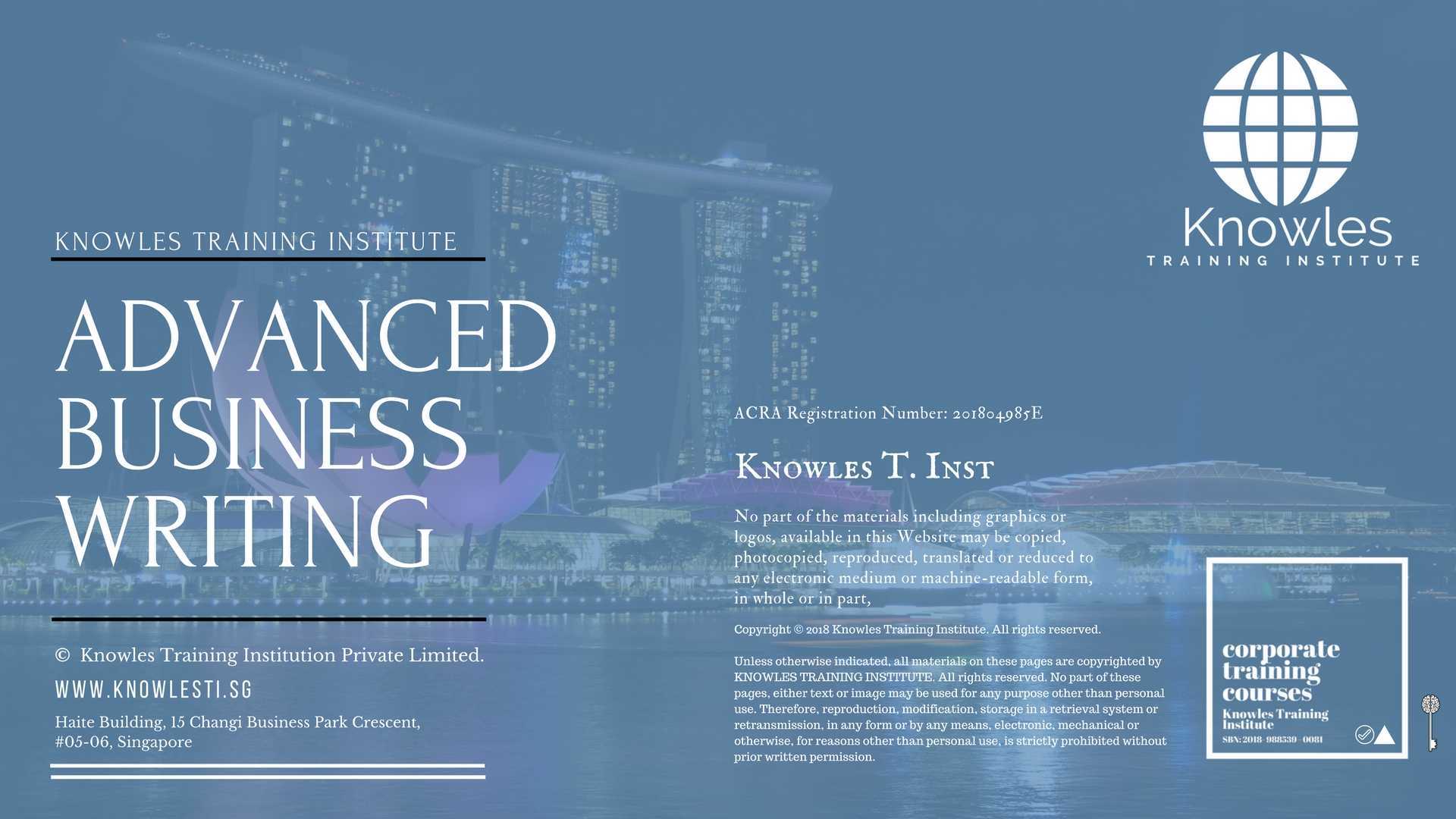 Advanced Business Writing Training Course in Taiwan