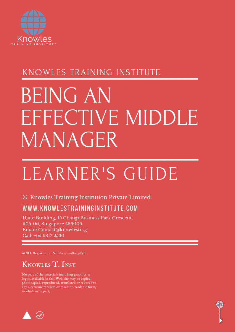 Being an Effective Middle Manager Training Course in Taiwan Learner_s Guide