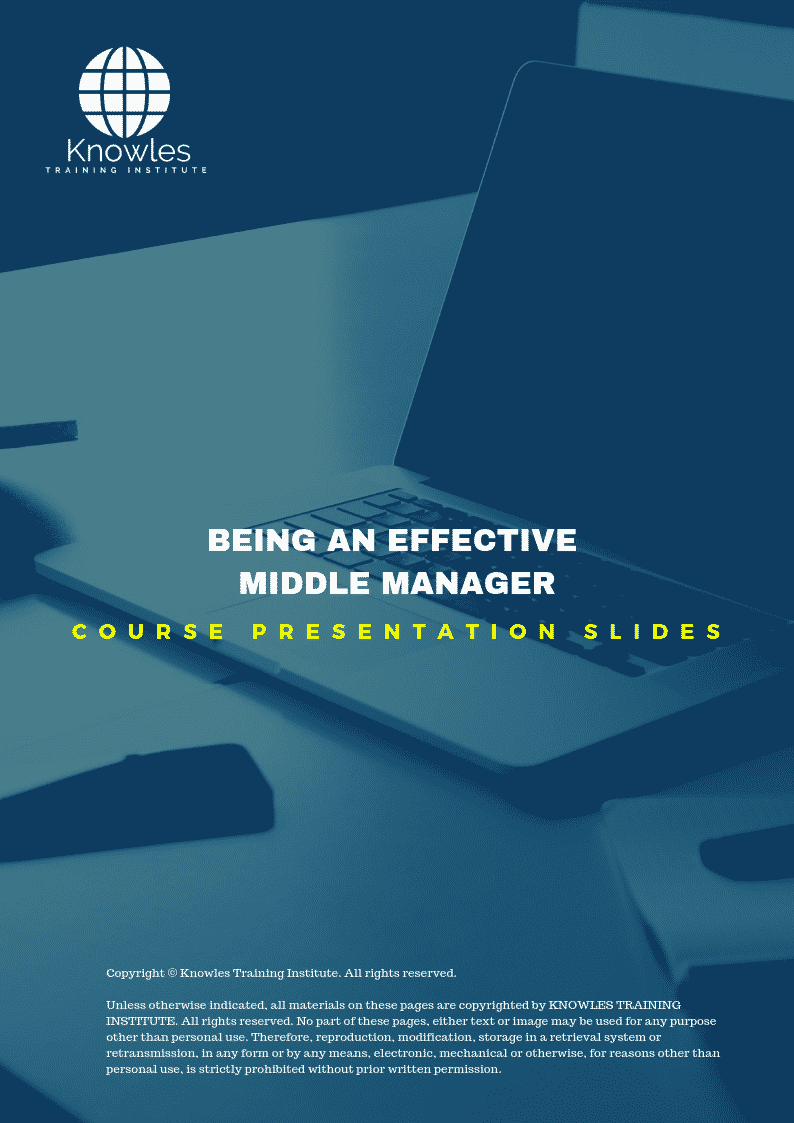 Being an Effective Middle Manager Training Course in Taiwan Presentation Slides