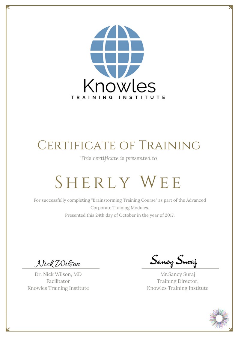 Brainstorming Training Course in Taiwan Certification