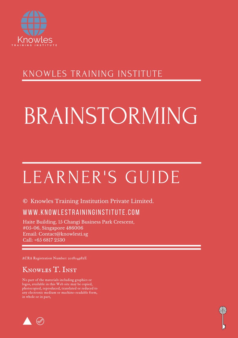 Brainstorming Training Course in Taiwan Learner’s Guide