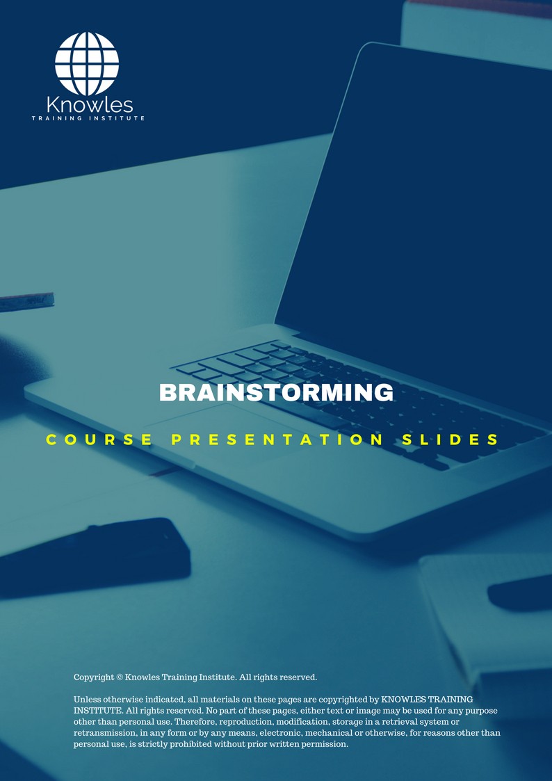 Brainstorming Training Course in Taiwan PPT Slides Used During Course