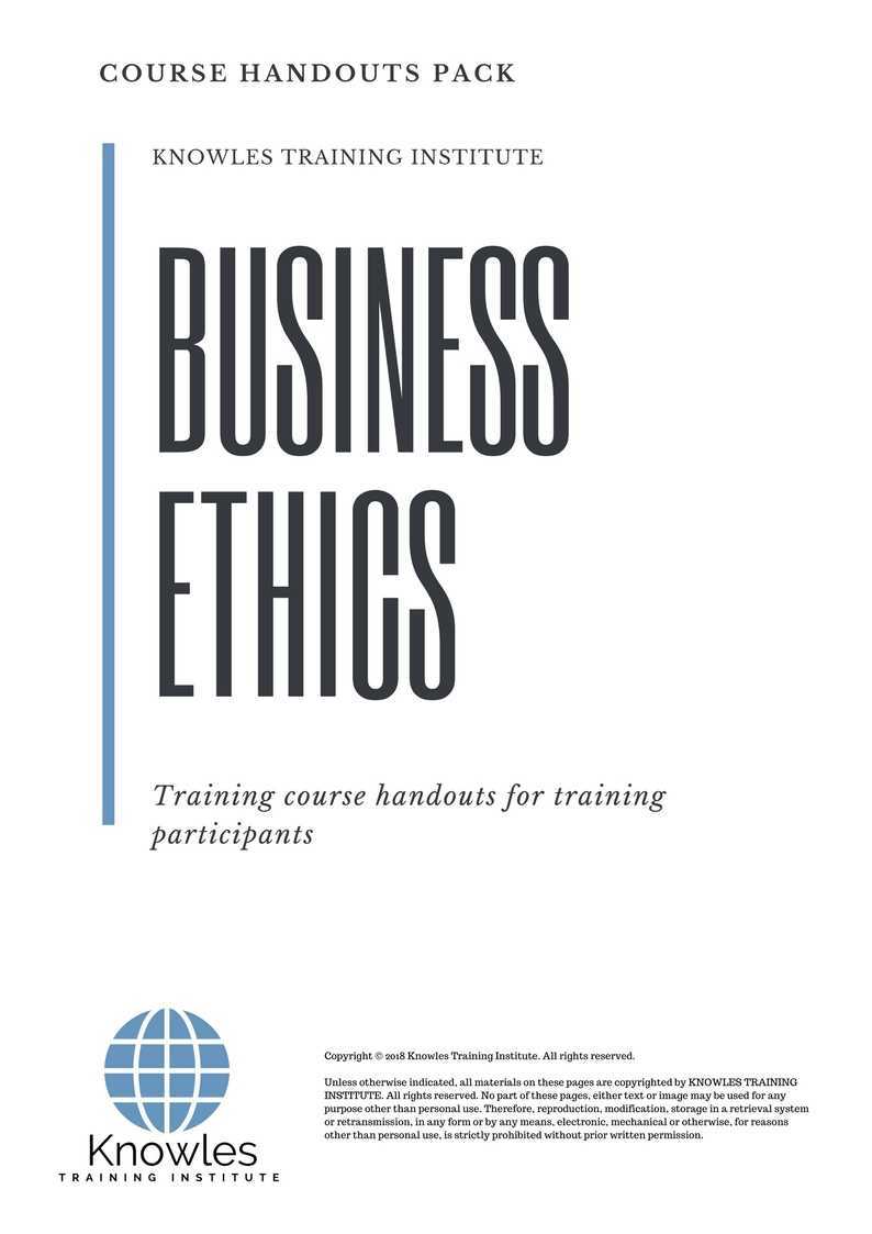 Business Ethics Training Course in Taiwan Handouts