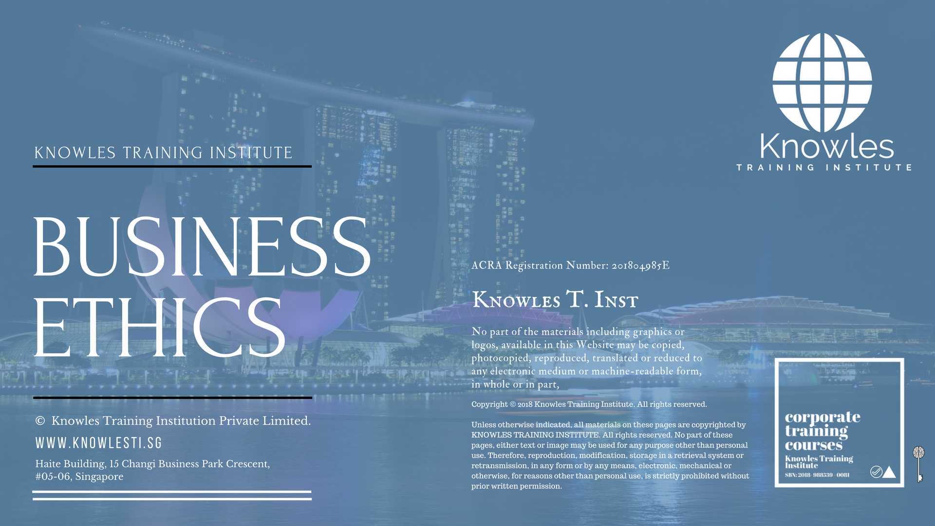 Business Ethics Training Course in Taiwan