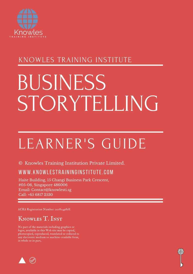 Business Sorytelling Training Course in Taiwan Learner_s Guide