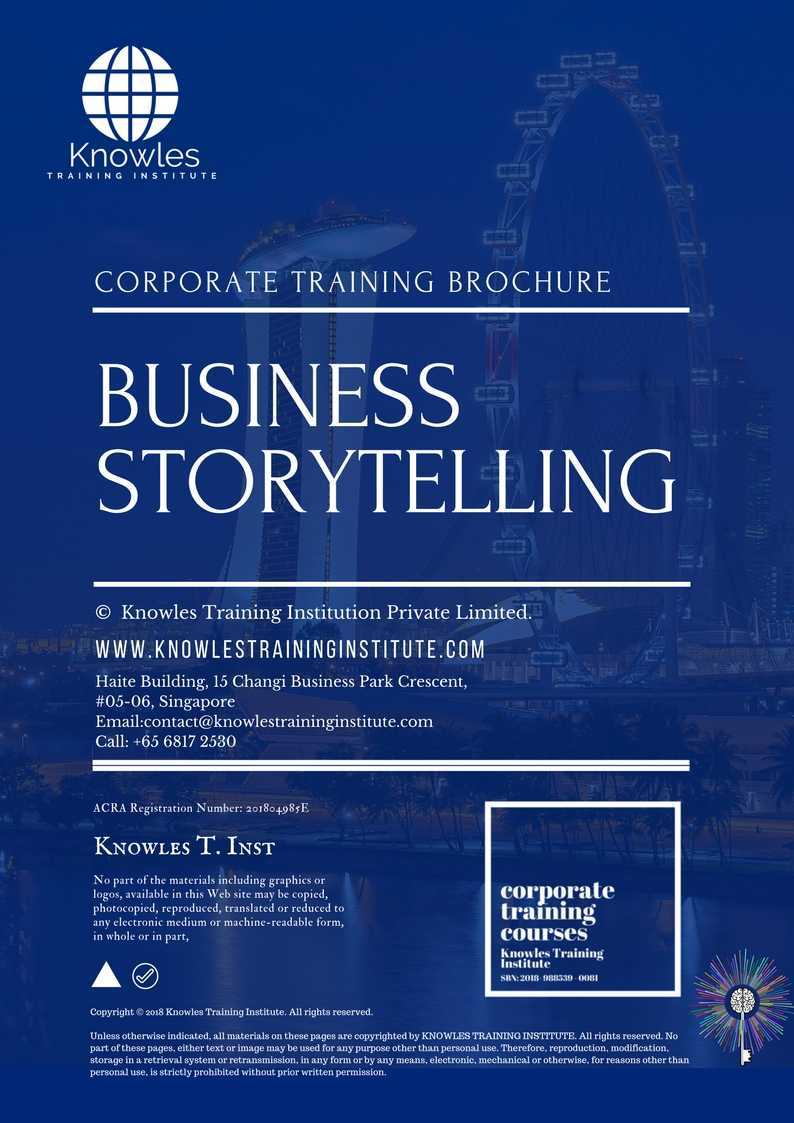 Business Storytelling Training Course in Taiwan Brochure