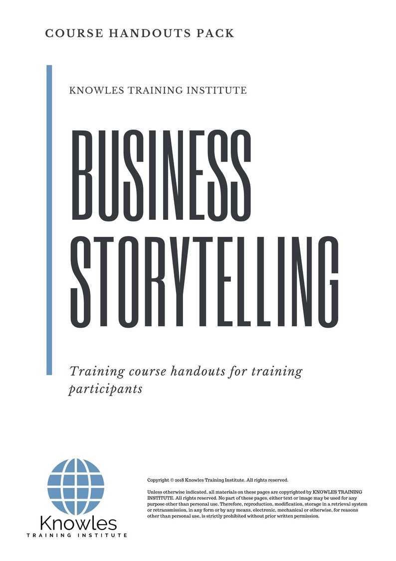 Business Storytelling Training Course in Taiwan Handouts