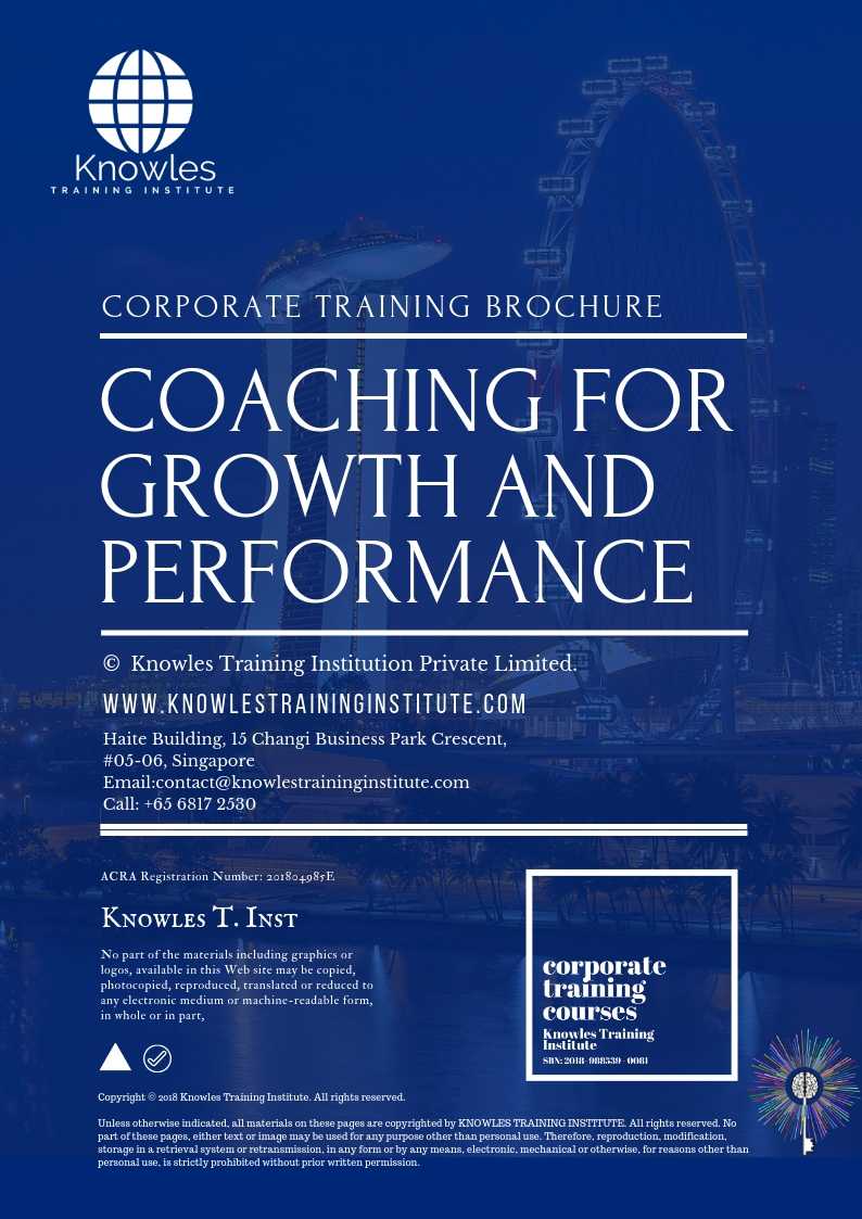 Coaching For Growth And Performance Course in Taiwan Brochure