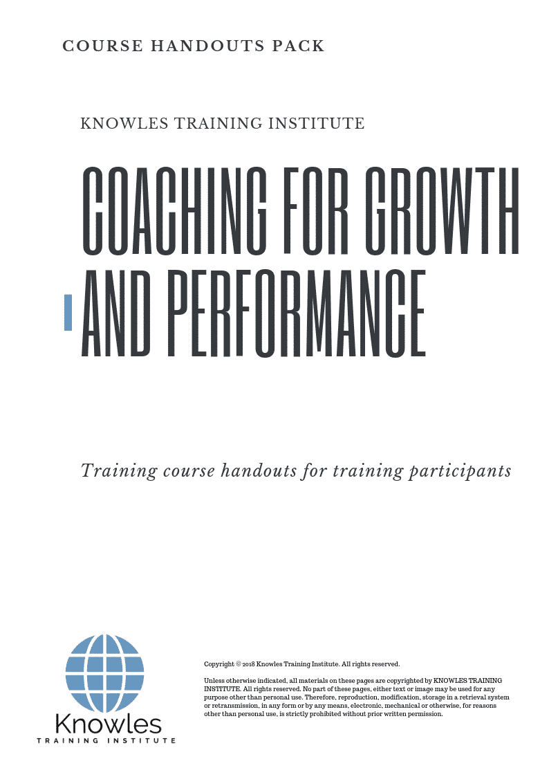 Coaching For Growth And Performance Course in Taiwan Handouts