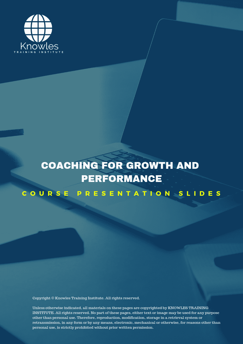 Coaching For Growth And Performance in Taiwan PPT Slides Used During Course