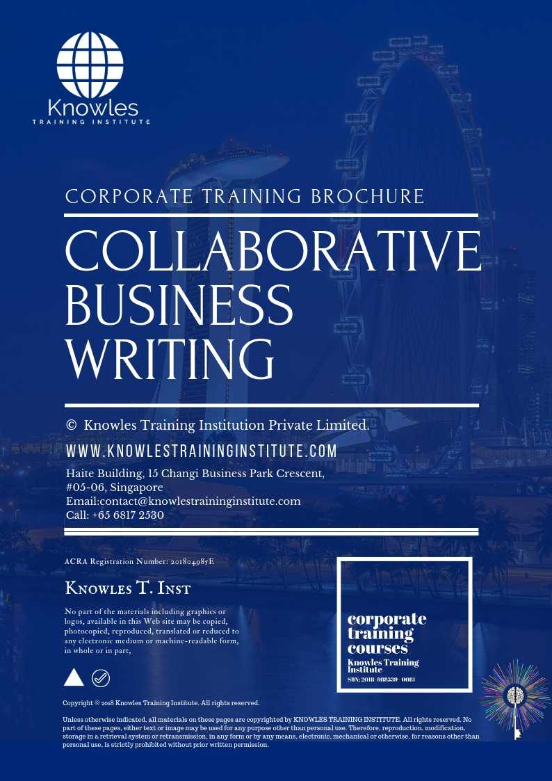 Collaborative Business Writing Course in Taiwan Brochure