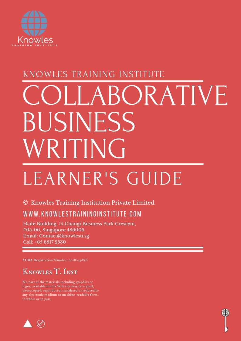 Collaborative Business Writing Course in Taiwan Learner_s Guide