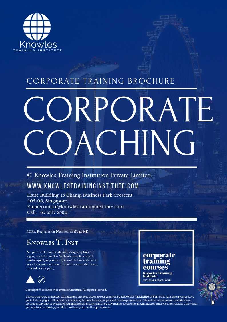Corporate Coaching Course in Taiwan Brochure