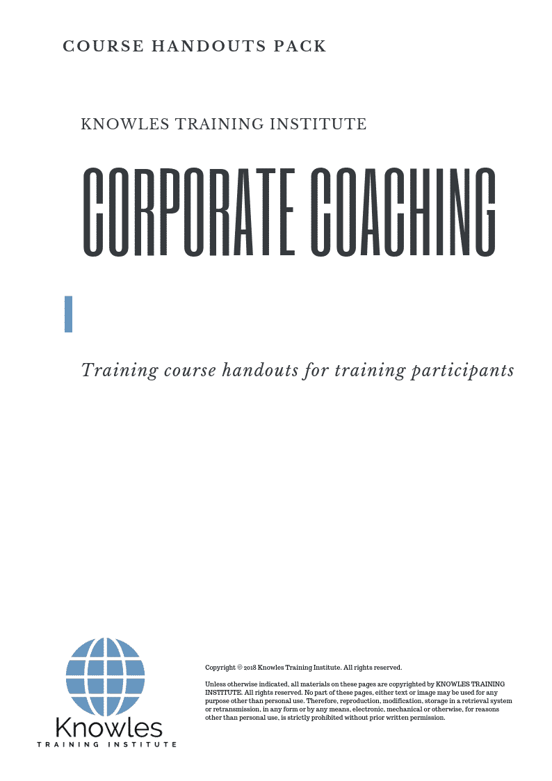 Corporate Coaching Course in Taiwan Handouts