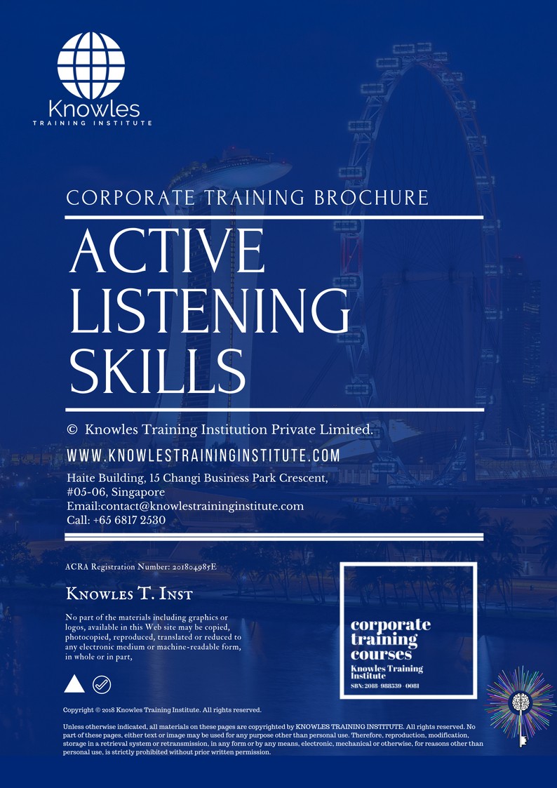 Course Brochure For Active Listening Skills Course in Taiwan