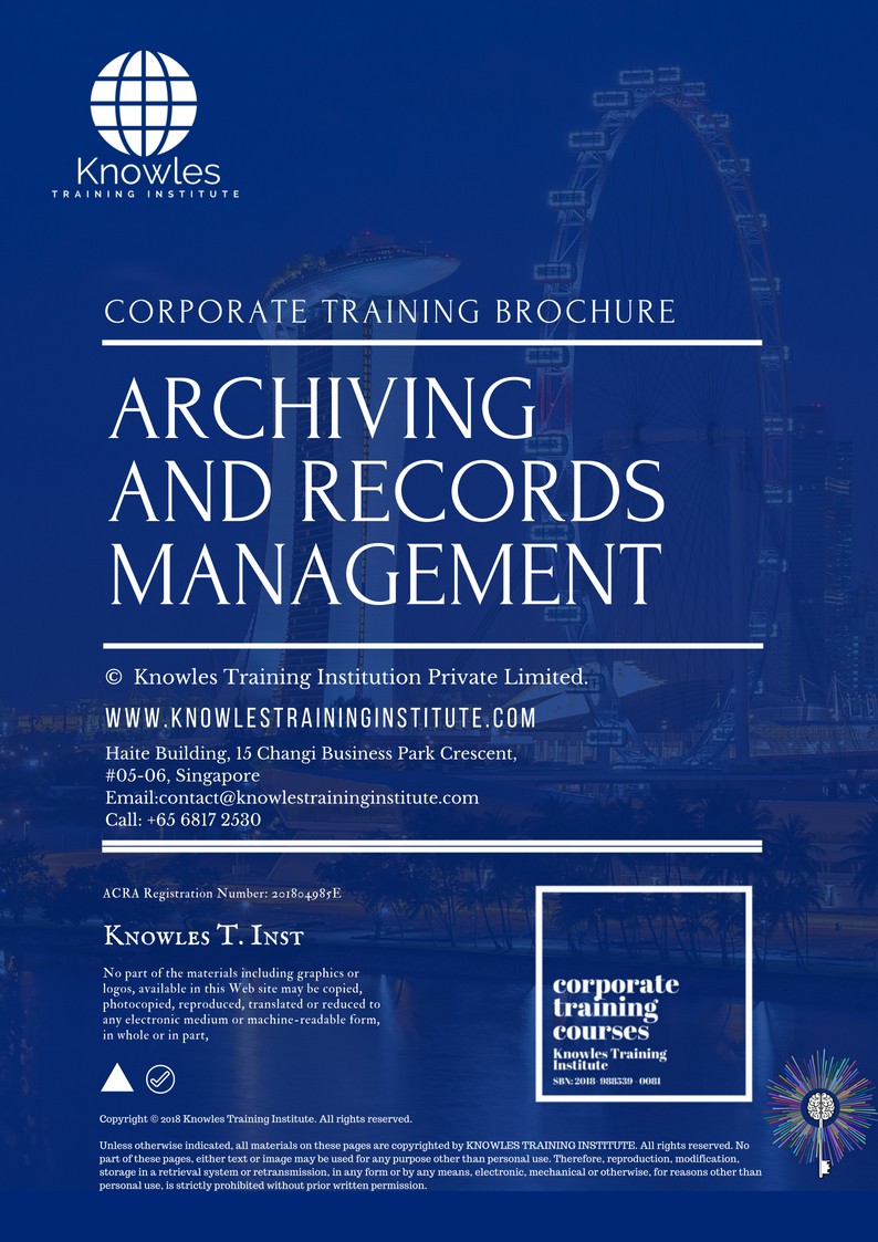 Course Brochure For Archiving And Records Management in Taiwan