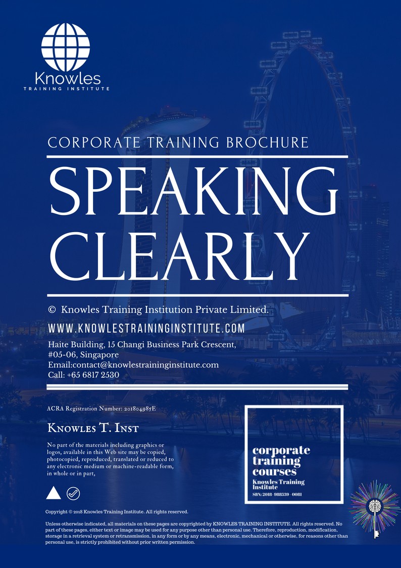 Course Brochure For Speaking Clearly Course in Taiwan