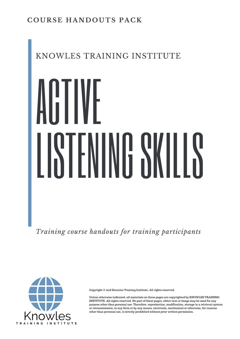 Course Handouts For Active Listening Skills Course in Taiwan