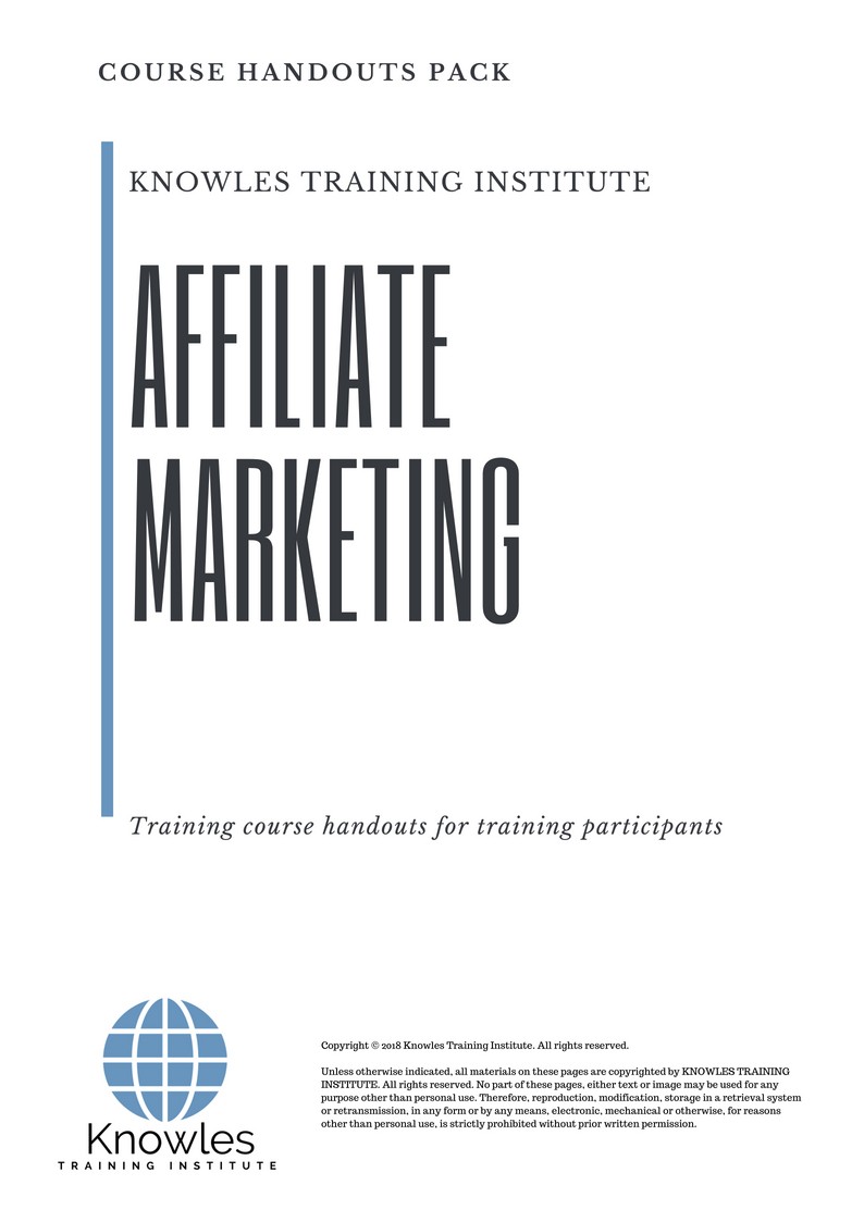 Course Handouts For Affiliate Marketing Course in Taiwan