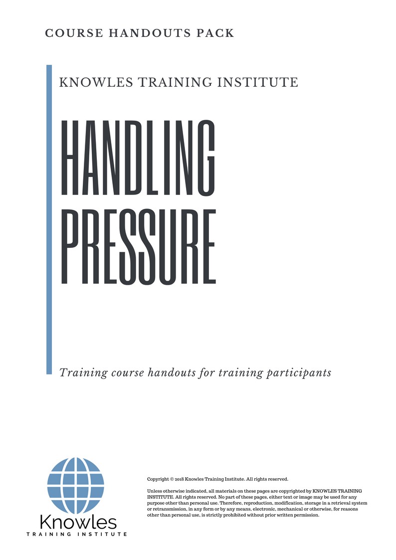 Course Handouts For Handling Pressure Course in Taiwan