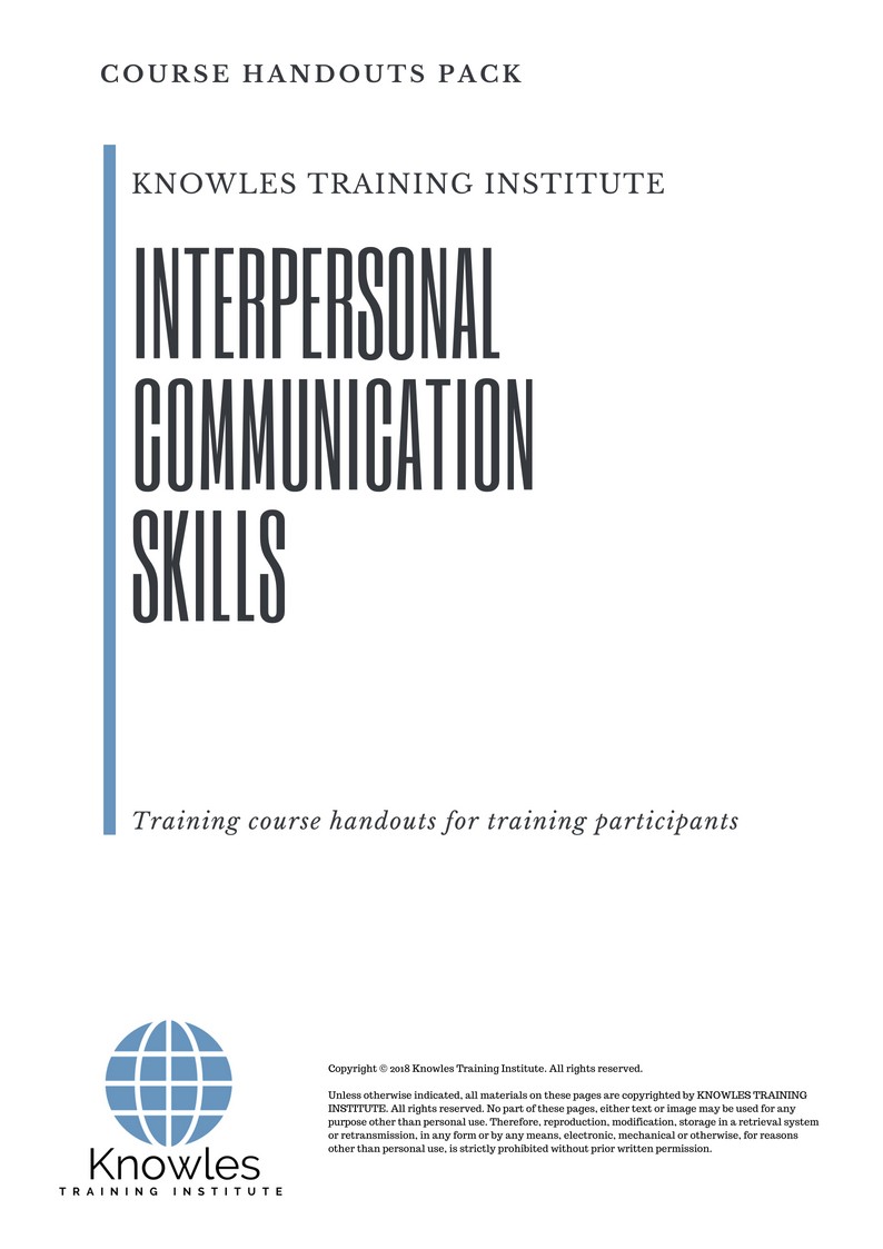 Course Handouts For Interpersonal Communication Skills Course in Taiwan
