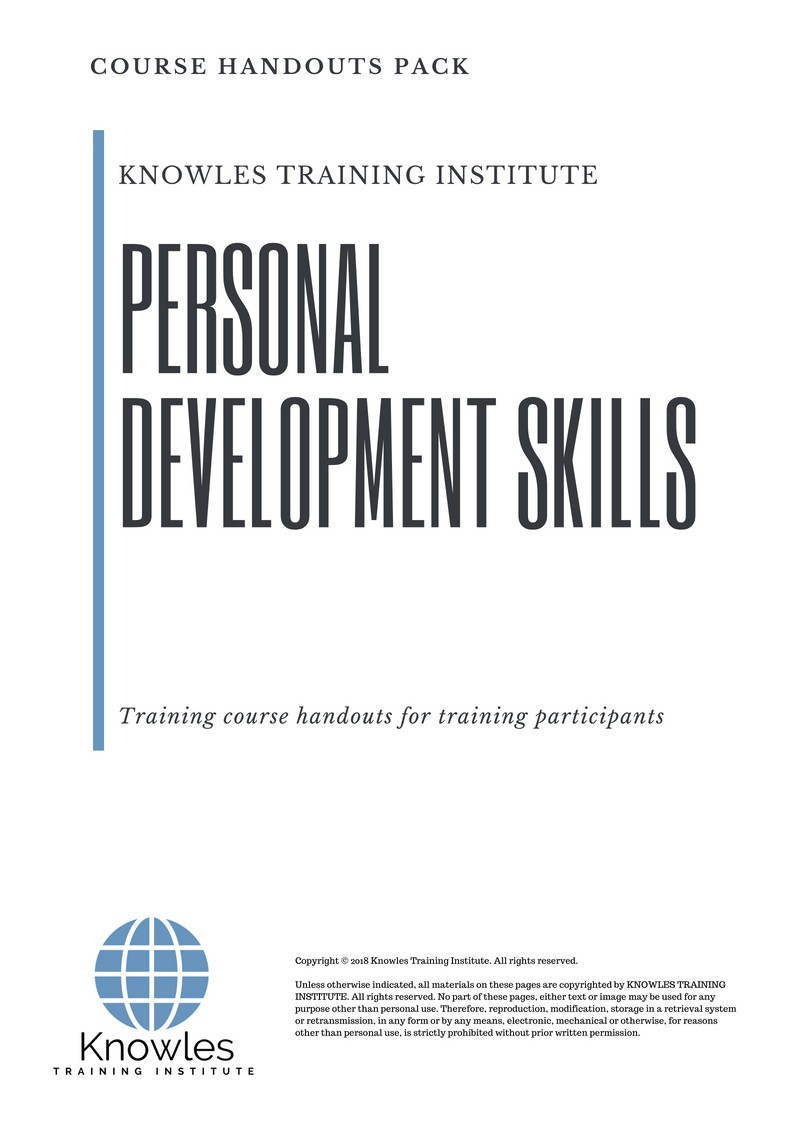 Course Handouts For Personal Development Skills Training Course in Taiwan