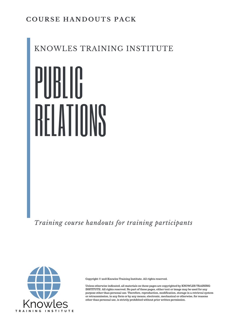 Course Handouts For Public Relations in Taiwan