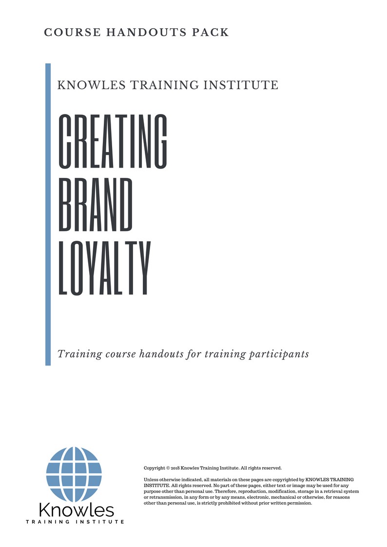 Creating Brand Loyalty Course in Taiwan Handouts