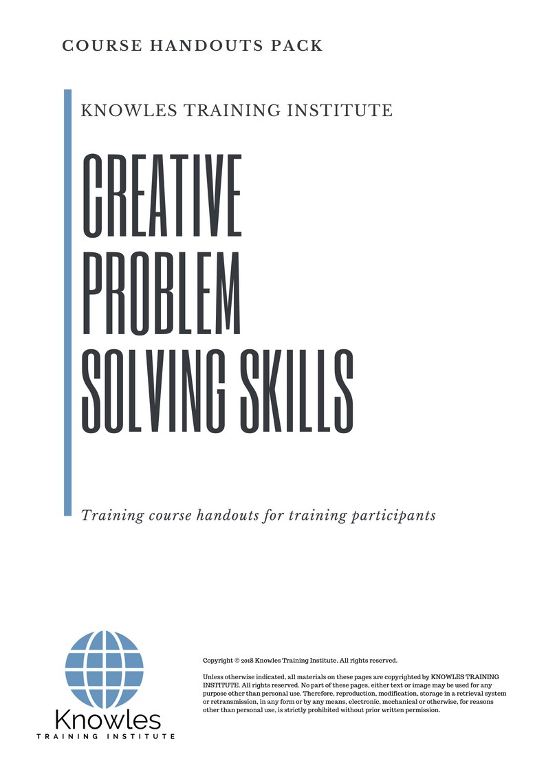 Creative Problem Solving Skills Training Course in Taiwan Handouts