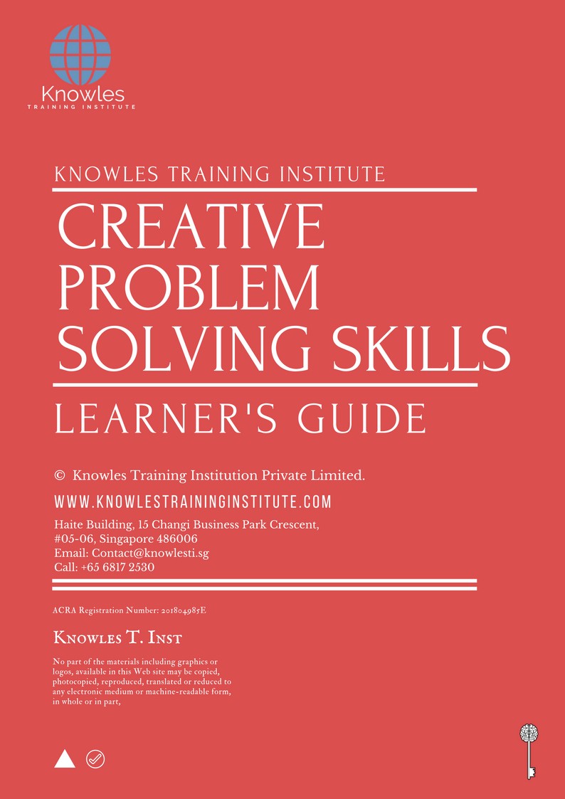 Creative Problem Solving Skills Training Course in Taiwan Learner’s Guide