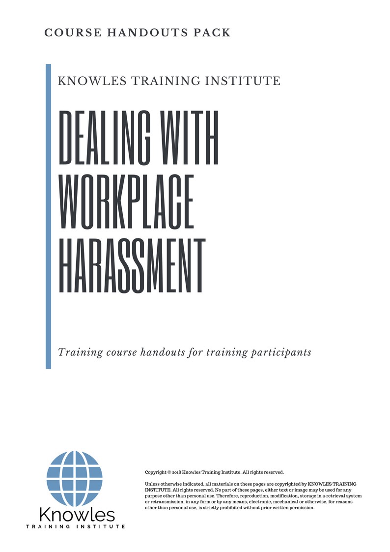 Dealing With Workplace Harassment Course in Taiwan Handouts