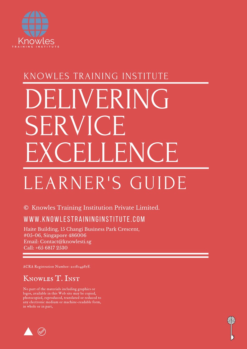 Delivering Service Excellence Course in Taiwan Learner’s Guide