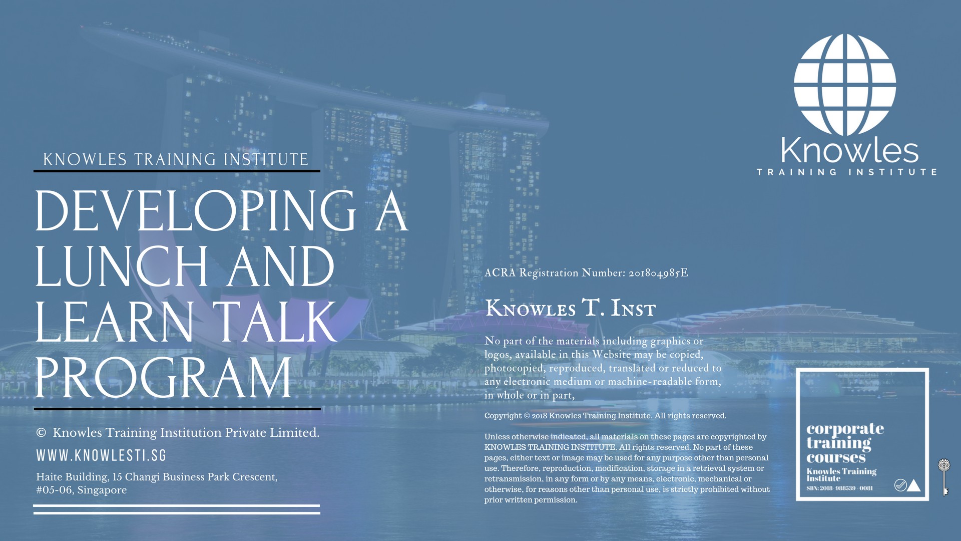 Developing A Lunch And Learn Talk Program Course in Taiwan