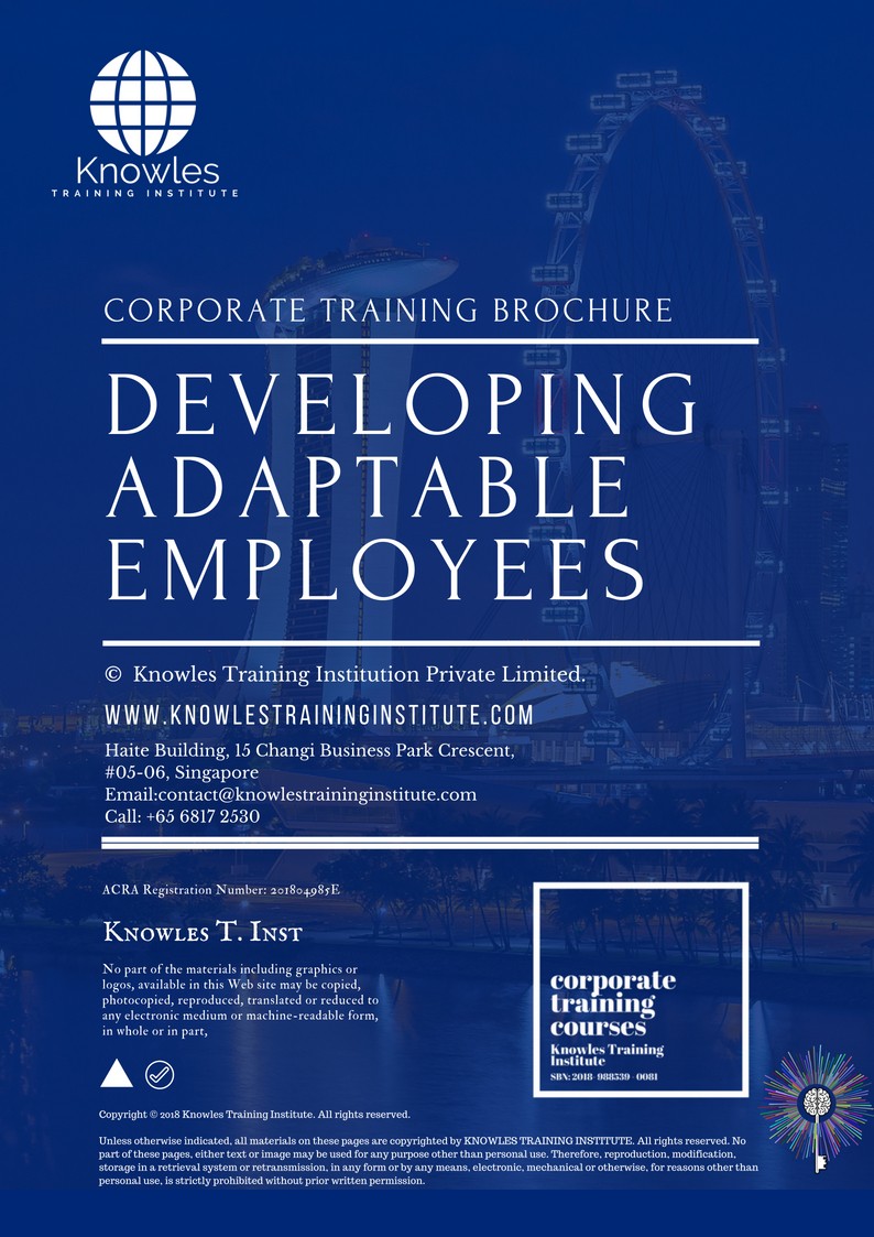 Developing Adaptable Employees Course Training Course in Taiwan Brochure