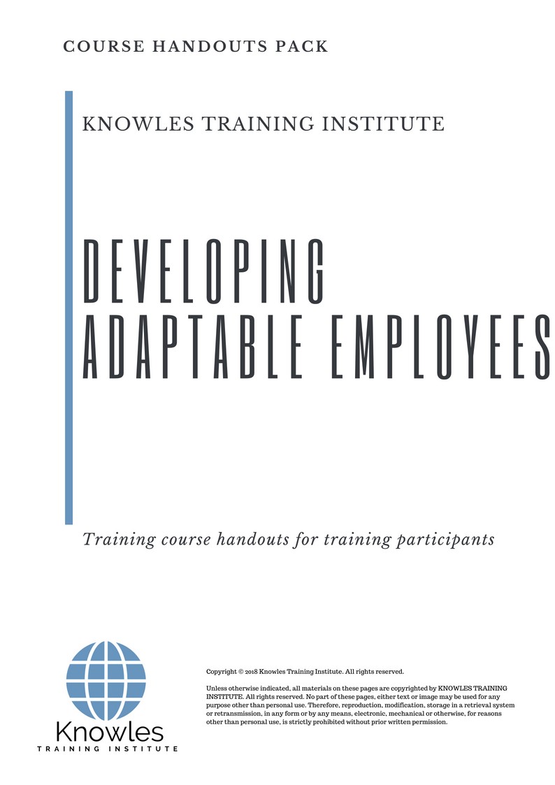 Developing Adaptable Employees Training Course in Taiwan Handouts
