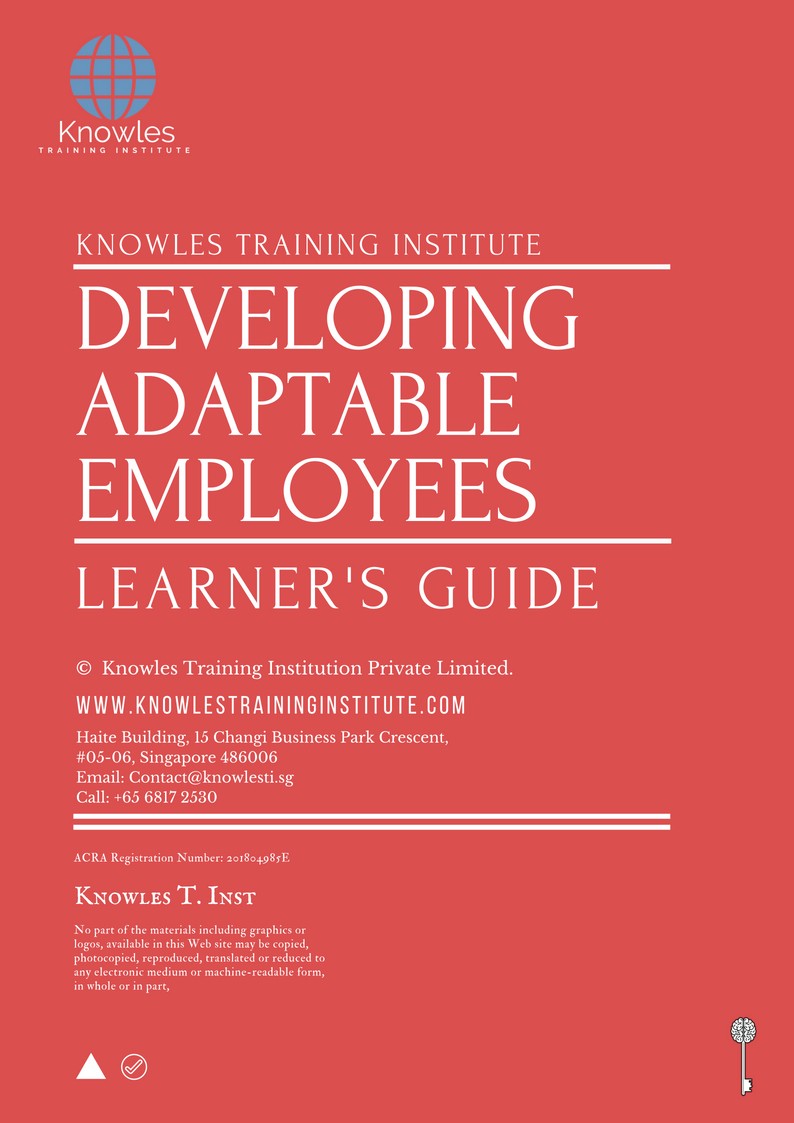 Developing Adaptable Employees Training Course in Taiwan Learner’s Guide