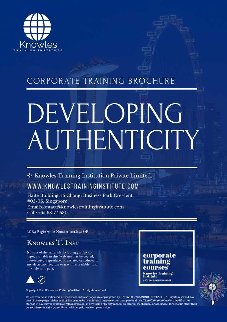 Developing Authnticity Training Course in Taiwan Brochure