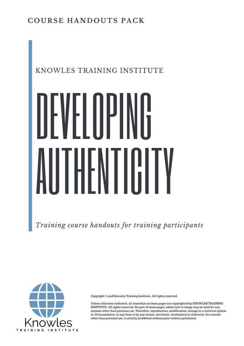 Developing Authnticity Training Course in Taiwan Handouts