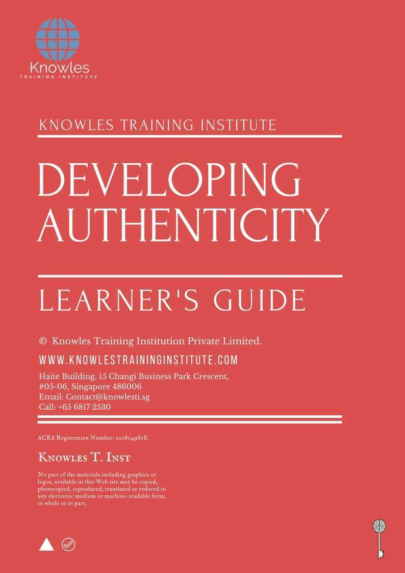 Developing Authnticity Training Course in Taiwan Learner_s Guide