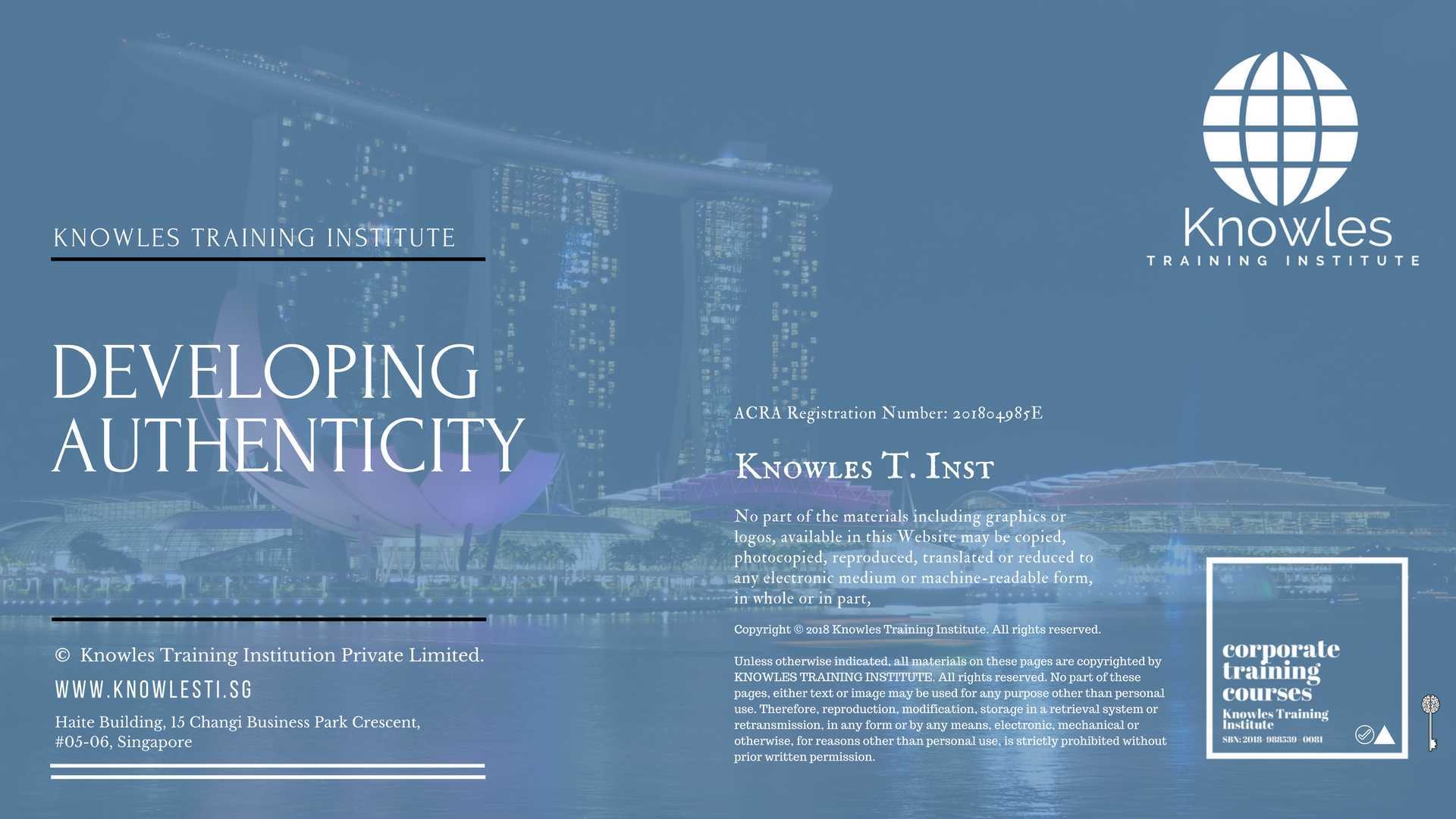 Developing Authnticity Training Course in Taiwan