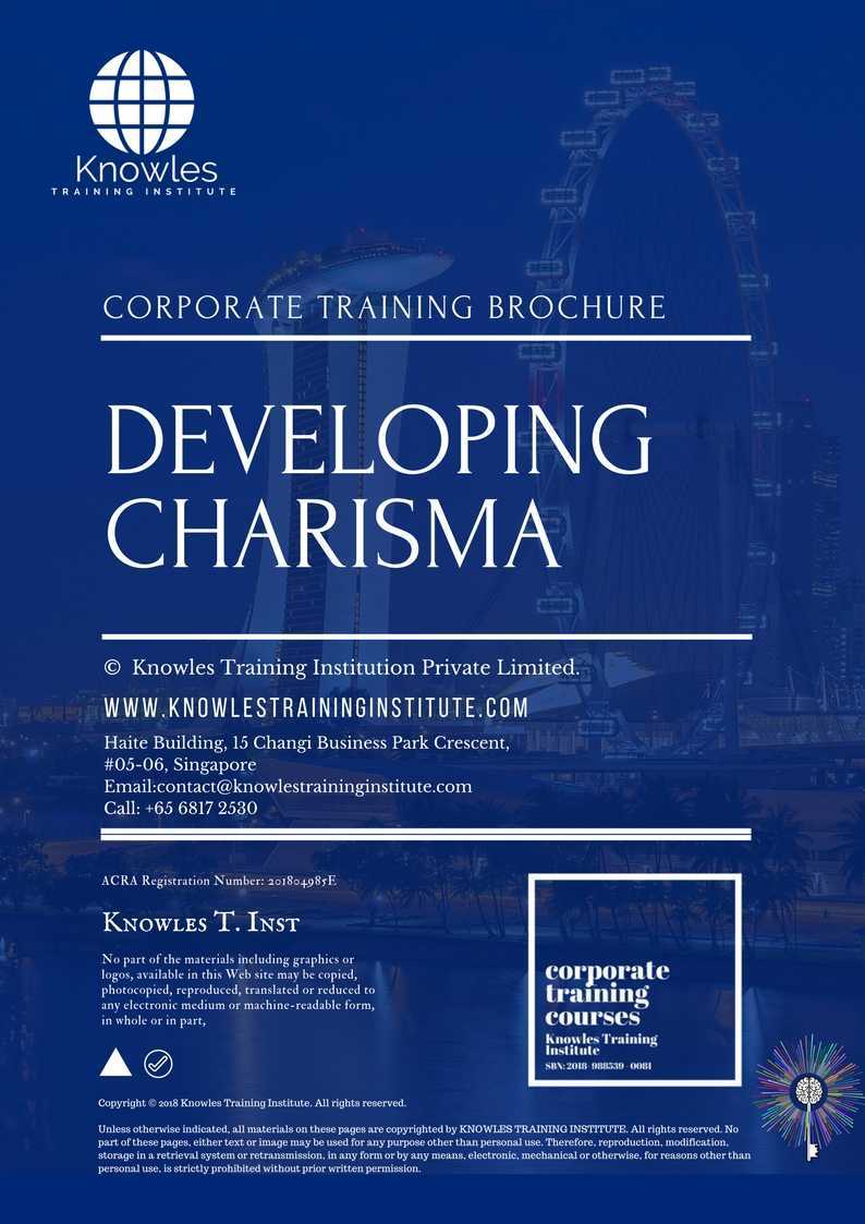 Developing Charisma Training Course in Taiwan Brochure