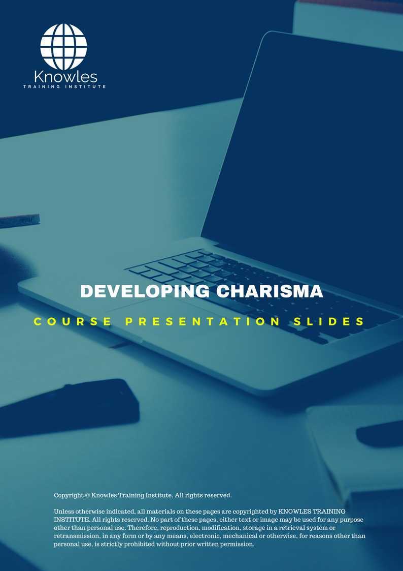 Developing Charisma Training Course in Taiwan Presentation Slides