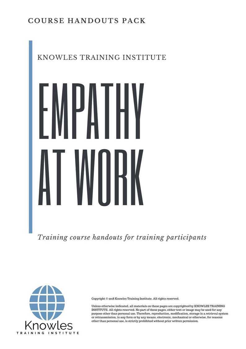 Empathy At Work Training Course in Taiwan Handouts