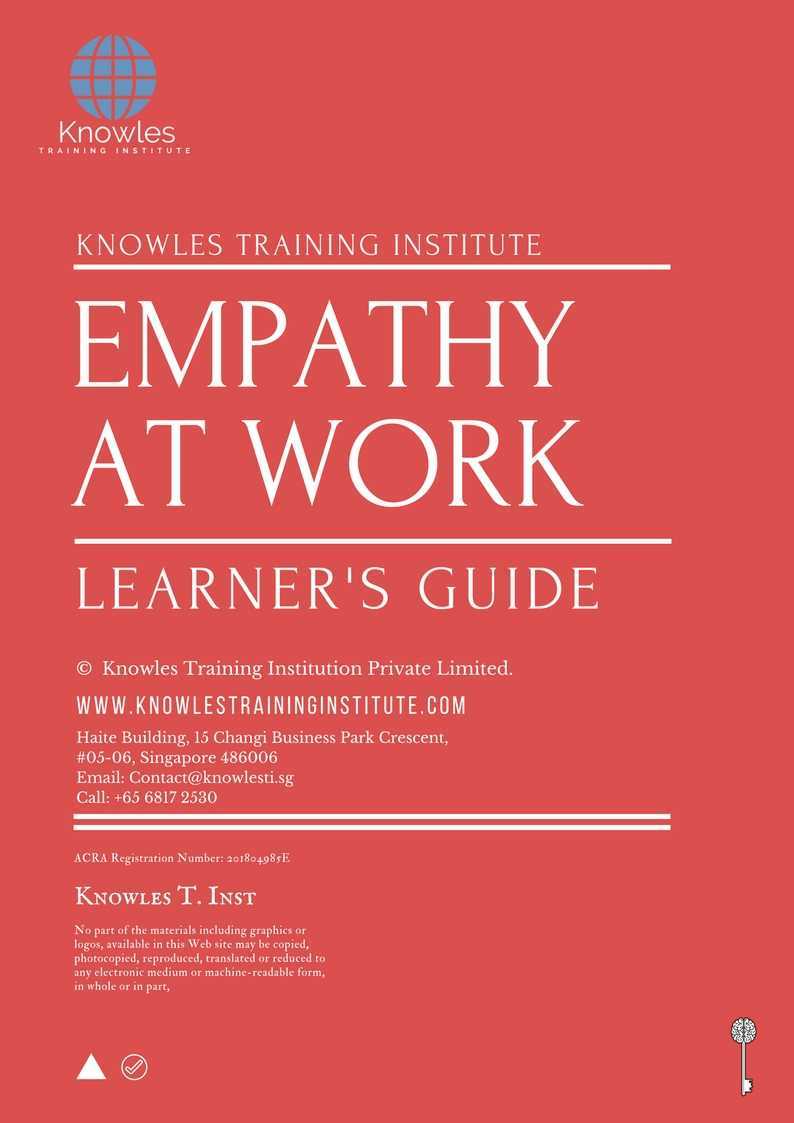 Empathy At Work Training Course in Taiwan Learner_s Guide