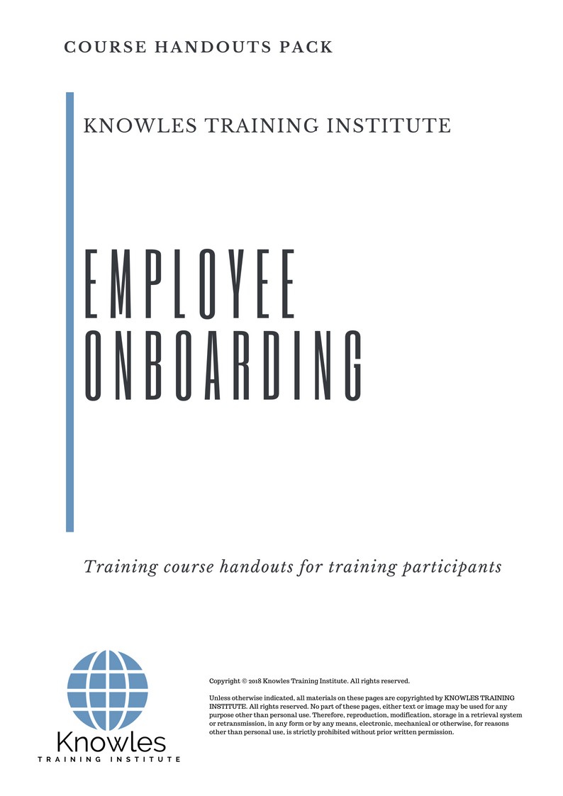 Employee Onboarding Training Course in Taiwan Handouts