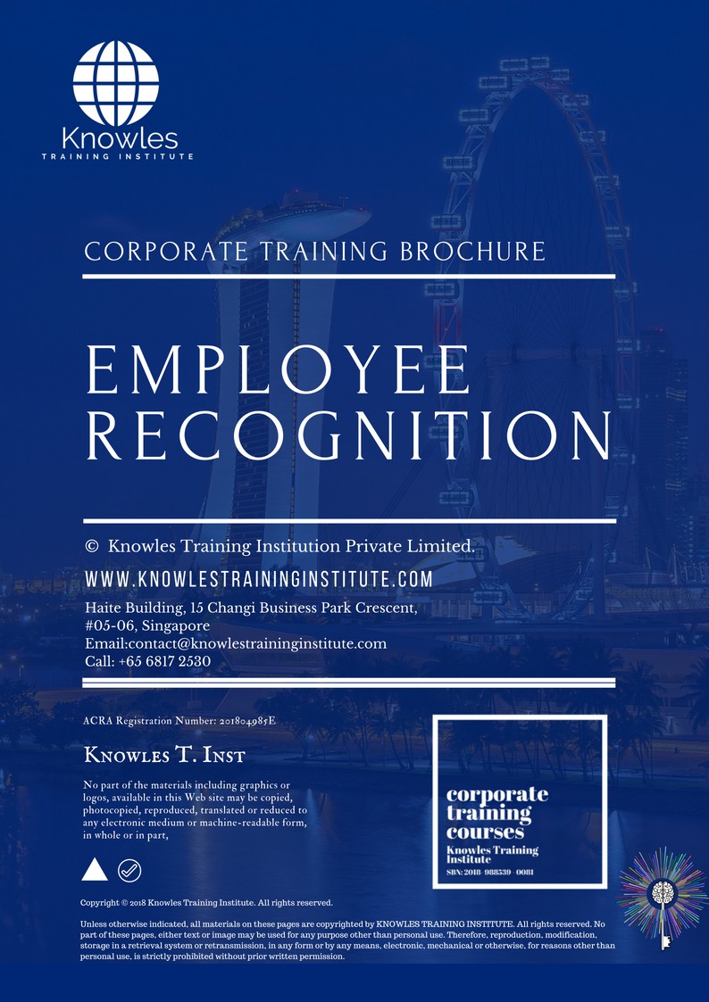 Employee Recognition Training Course in Taiwan Brochure