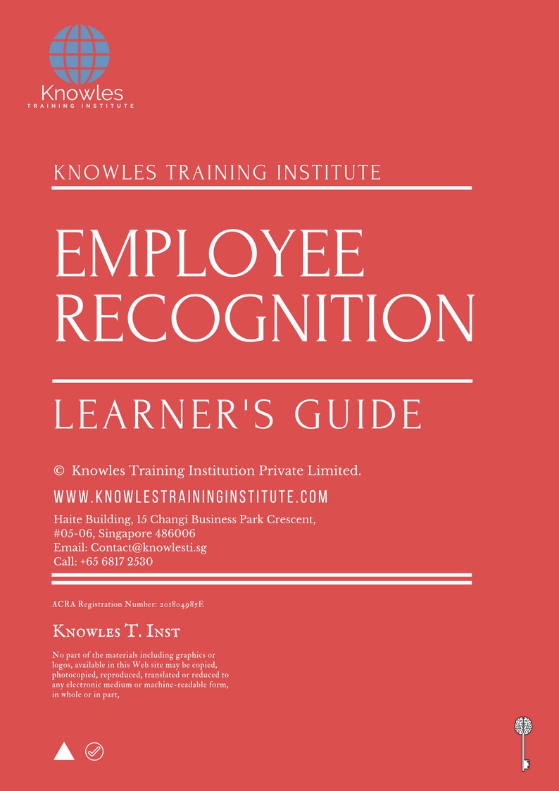 Employee Recognition Training Course in Taiwan Learner’s Guide