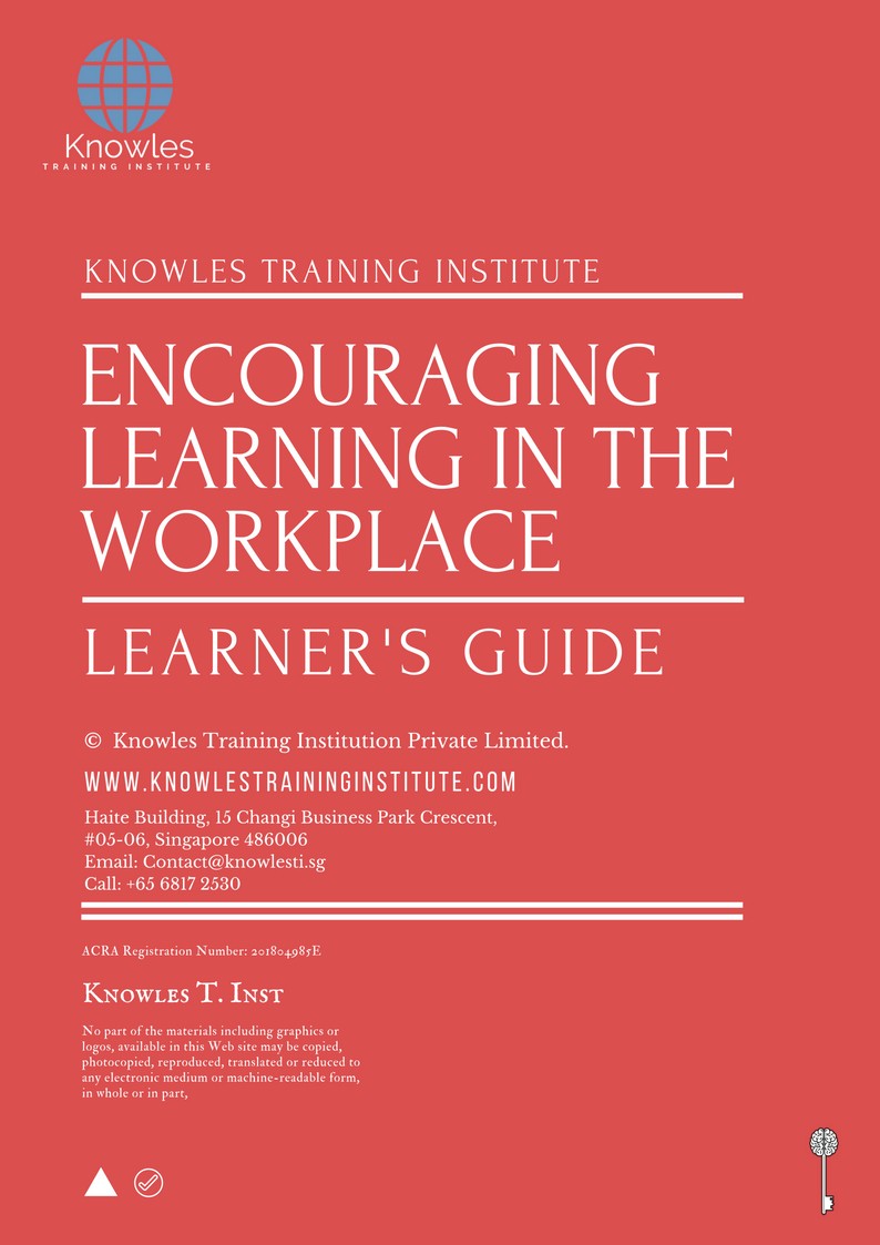 Encouraging Learning In The Workplace Course in Taiwan Learner’s Guide